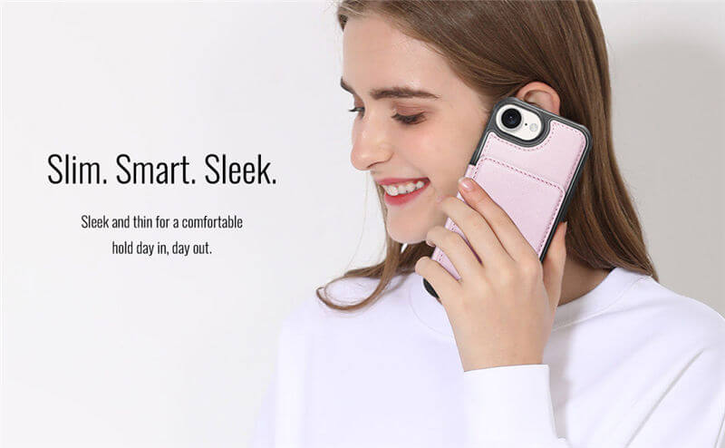 JEEHOOD iPhone 16e Magnetic 2-in-1 Wallet RFID-blocking Case