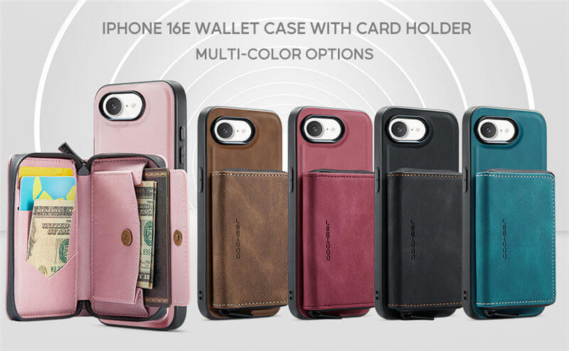 JEEHOOD iPhone 16e Wallet Case