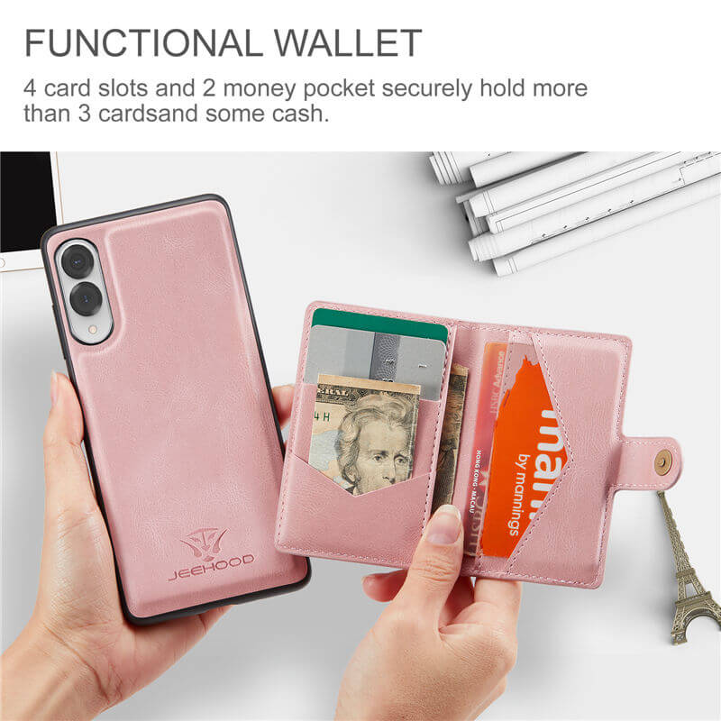 JEEHOOD Samsung Galaxy S25 Edge 2-in-1 Magnetic Wallet Case