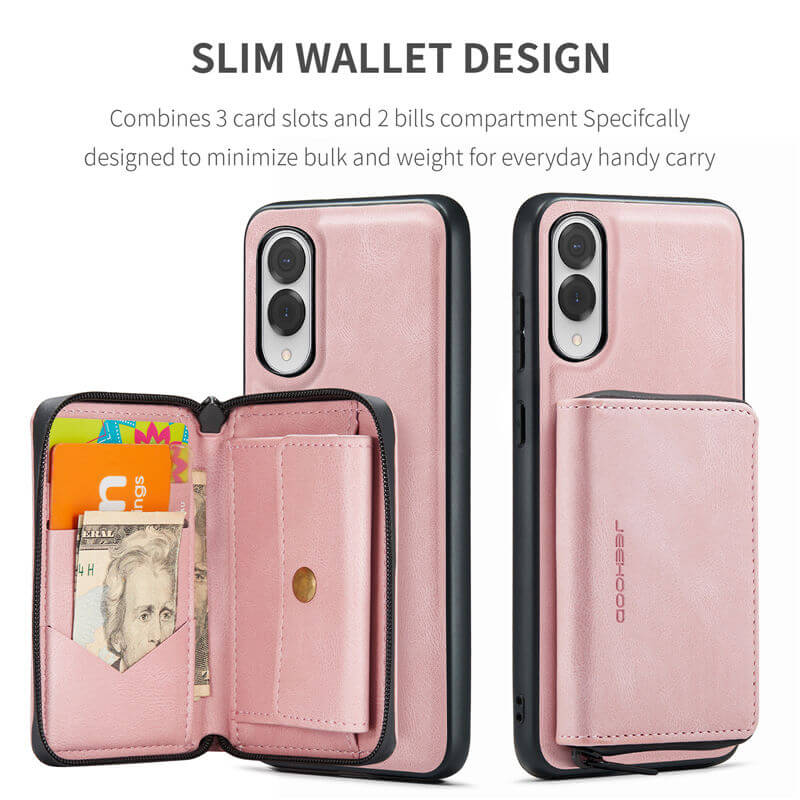 JEEHOOD Samsung Galaxy S25 Edge 2-in-1 Zipper Wallet Case