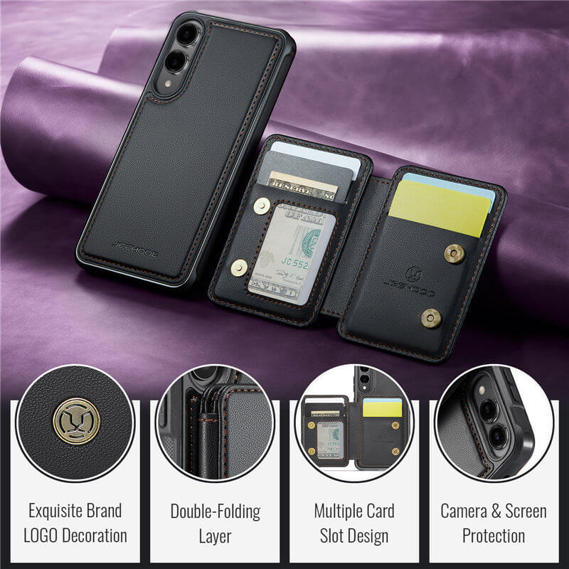 JEEHOOD Samsung Galaxy S25 Edge Magnetic 2-in-1 Wallet RFID-blocking Case