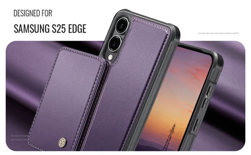 JEEHOOD Samsung Galaxy S25 Edge Magnetic 2-in-1 Wallet RFID-blocking Case