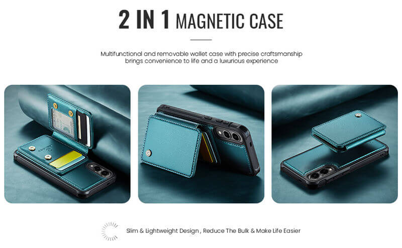 JEEHOOD Samsung Galaxy S25 Edge Magnetic 2-in-1 Wallet RFID-blocking Case