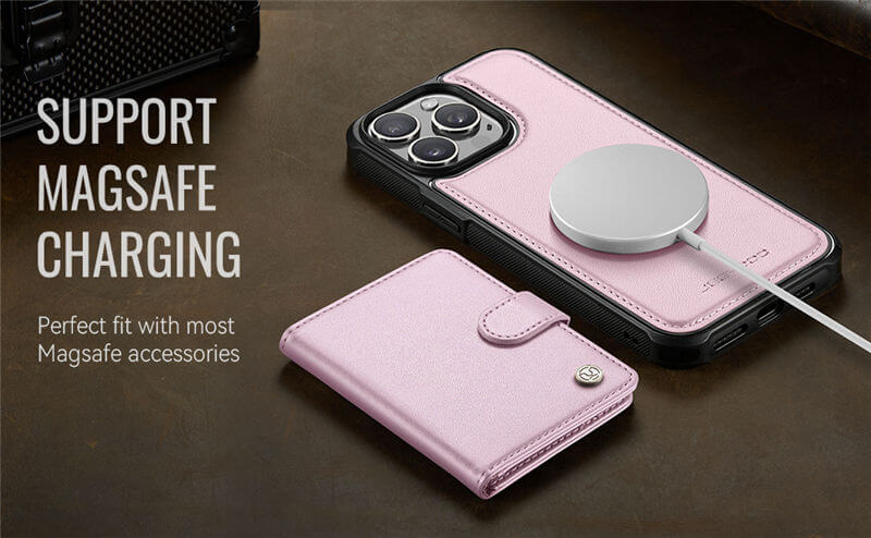 JEEHOOD iPhone 14 Pro 2-in-1 Magnetic Wallet Case