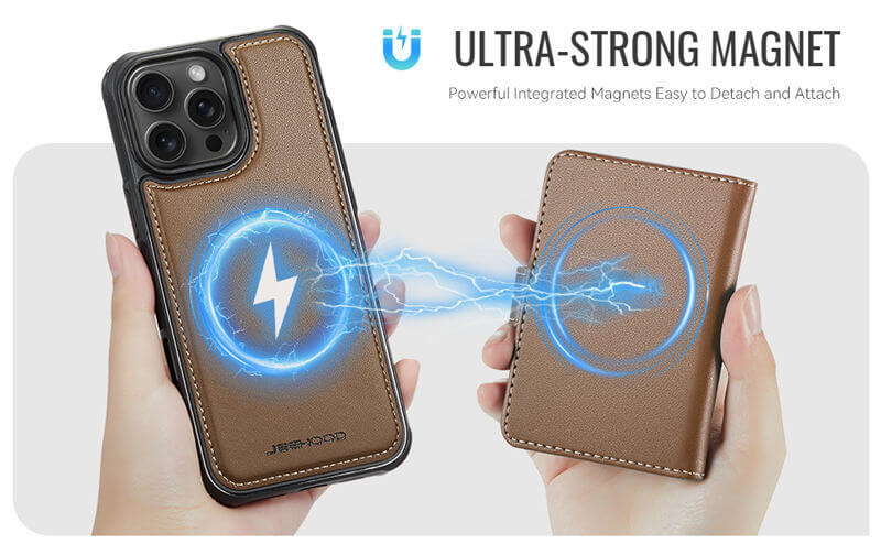 JEEHOOD iPhone 14 Pro 2-in-1 Magnetic Wallet Case