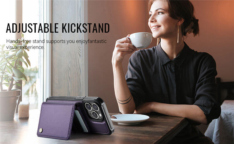 JEEHOOD iPhone 15 Pro Max 2-in-1 Magnetic Wallet Case