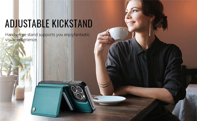 JEEHOOD iPhone 14 Pro 2-in-1 Magnetic Wallet Case