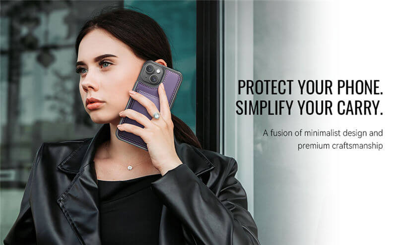 JEEHOOD iPhone 15 2-in-1 Magnetic Wallet Case