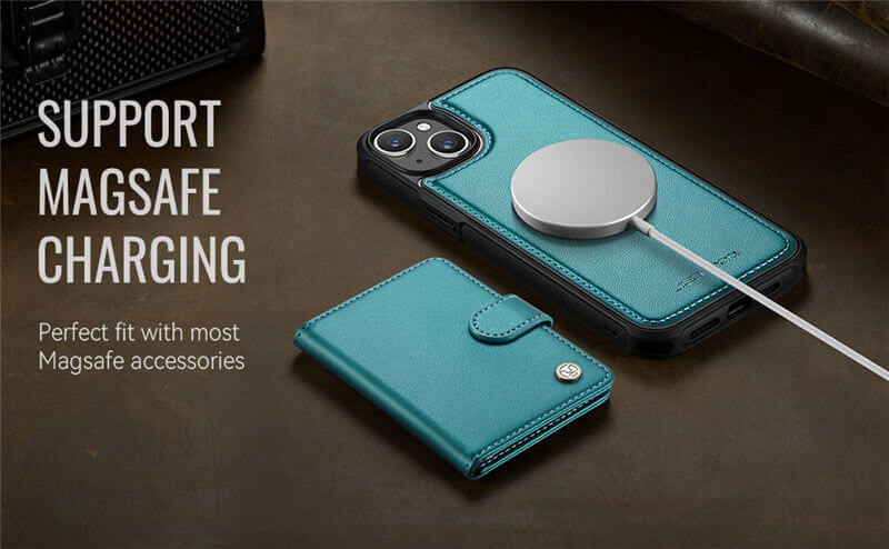 JEEHOOD iPhone 14 Plus 2-in-1 Magnetic Wallet Case