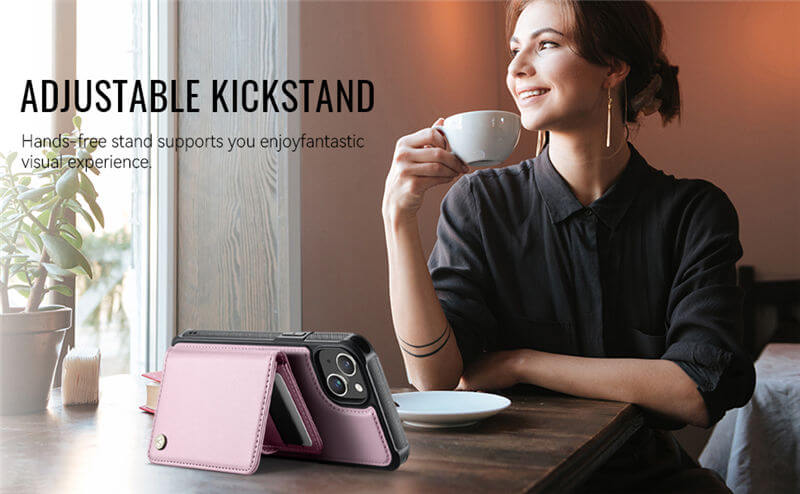 JEEHOOD iPhone 15 2-in-1 Magnetic Wallet Case