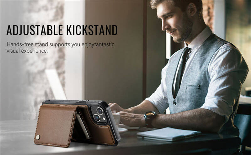 JEEHOOD iPhone 14 Plus 2-in-1 Magnetic Wallet Case