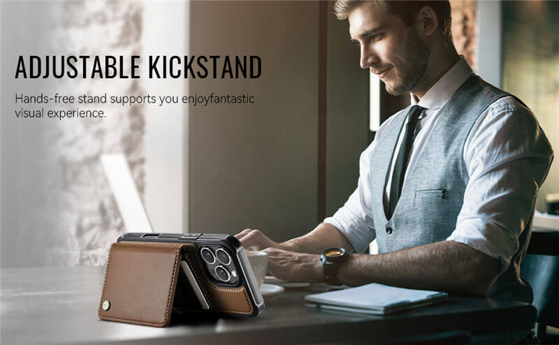 JEEHOOD iPhone 16 Pro Max 2-in-1 Magnetic Wallet Case