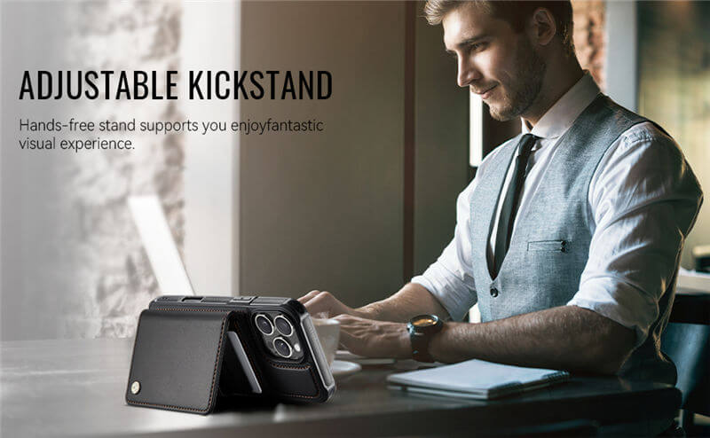 JEEHOOD iPhone 16 Pro 2-in-1 Magnetic Wallet Case