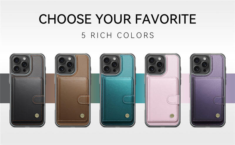 JEEHOOD iPhone 16 Pro Max 2-in-1 Magnetic Wallet Case