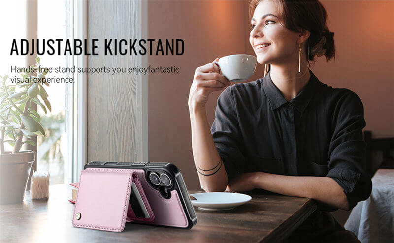 JEEHOOD iPhone 16 Plus 2-in-1 Magnetic Wallet Case