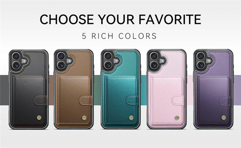 JEEHOOD iPhone 17 2-in-1 Magnetic Wallet Case