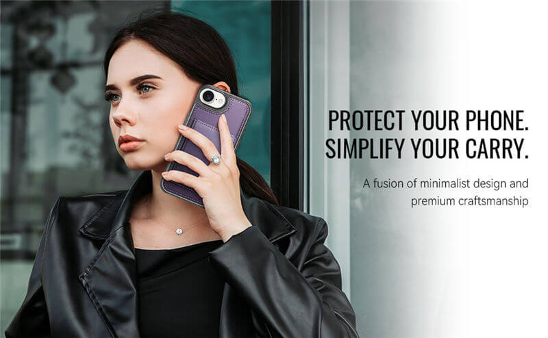 JEEHOOD iPhone 16e 2-in-1 Magnetic Wallet Case