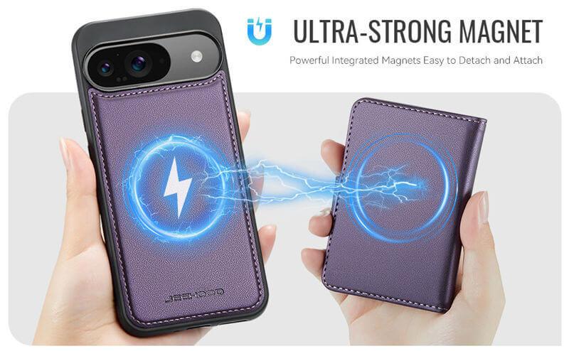 JEEHOOD Google Pixel 9/Pixel 9 Pro 2-in-1 Magnetic Wallet Case