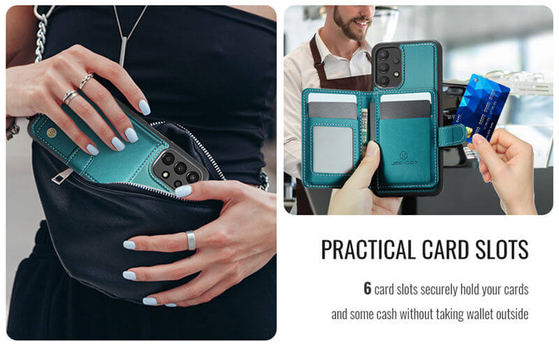 JEEHOOD Samsung Galaxy A13 2-in-1 Magnetic Wallet Case