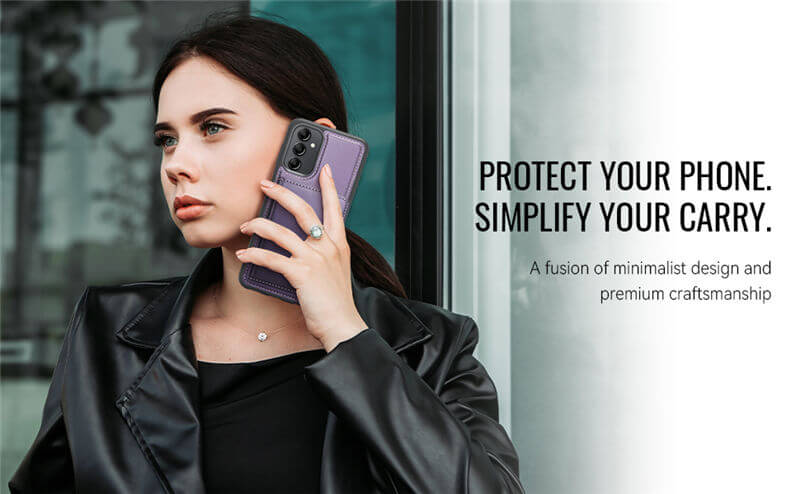 JEEHOOD Samsung Galaxy A14 2-in-1 Magnetic Wallet Case