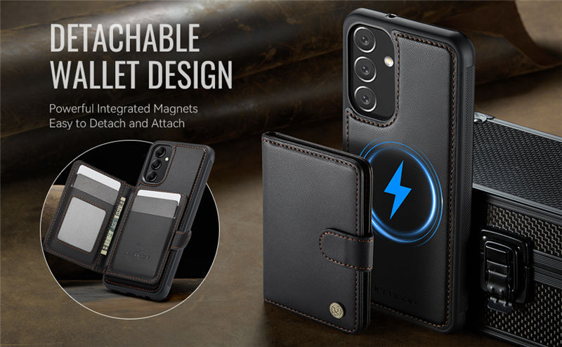 JEEHOOD Samsung Galaxy A14 2-in-1 Magnetic Wallet Case