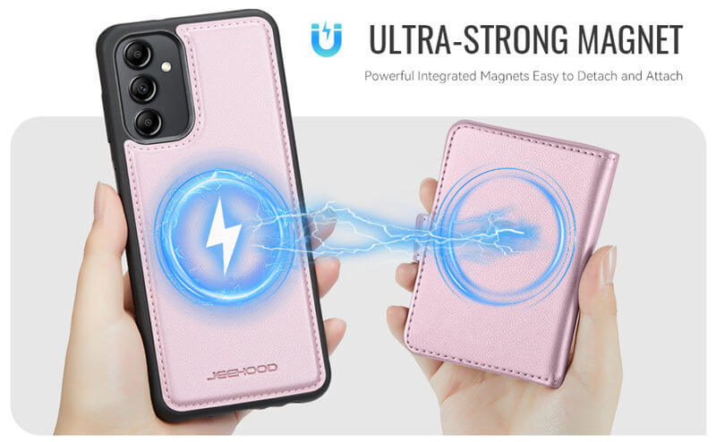 JEEHOOD Samsung Galaxy A14 2-in-1 Magnetic Wallet Case