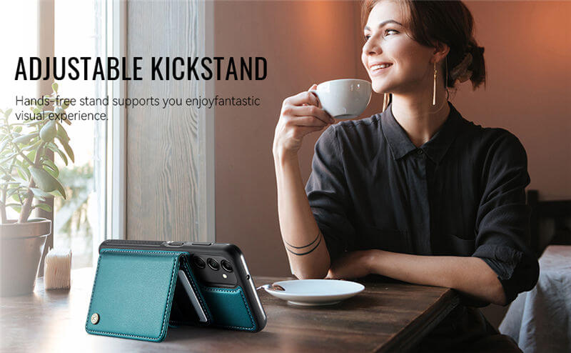 JEEHOOD Samsung Galaxy A14 2-in-1 Magnetic Wallet Case