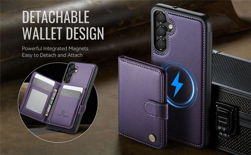 JEEHOOD Samsung Galaxy A15 2-in-1 Magnetic Wallet Case