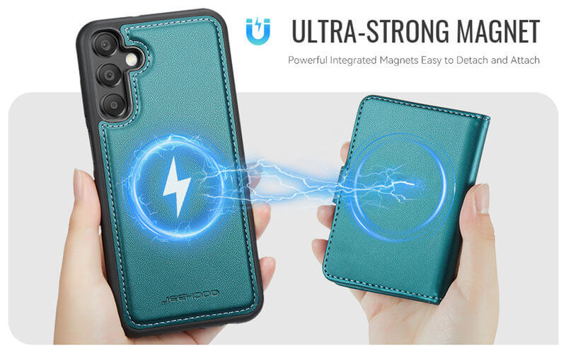 JEEHOOD Samsung Galaxy A15 2-in-1 Magnetic Wallet Case