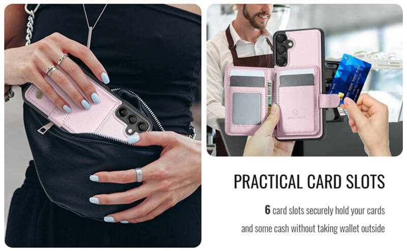 JEEHOOD Samsung Galaxy A16 5G 2-in-1 Magnetic Wallet Case