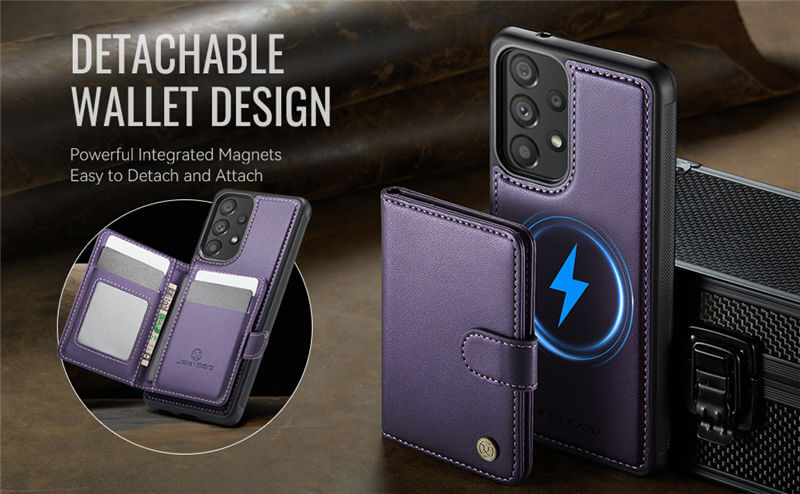 JEEHOOD Samsung Galaxy A33 5G 2-in-1 Magnetic Wallet Case