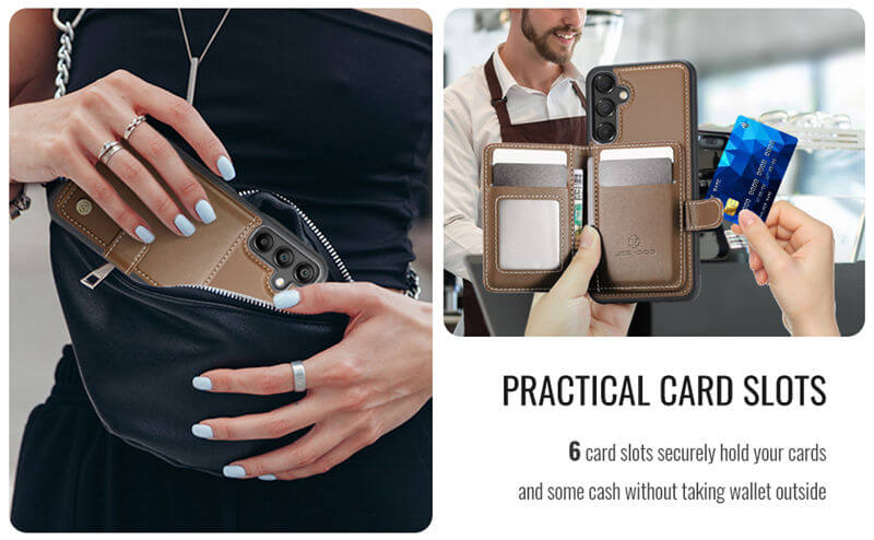 JEEHOOD Samsung Galaxy A35 5G 2-in-1 Magnetic Wallet Case