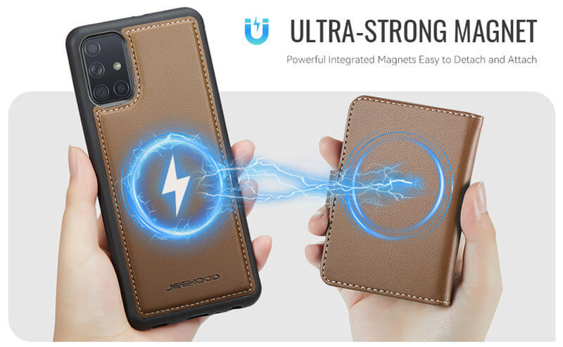 JEEHOOD Samsung Galaxy A51 4G 2-in-1 Magnetic Wallet Case