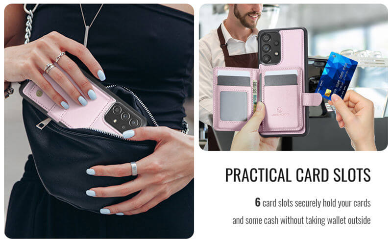 JEEHOOD Samsung Galaxy A53 5G 2-in-1 Magnetic Wallet Case