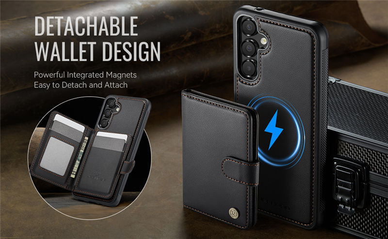 JEEHOOD Samsung Galaxy A55 2-in-1 Magnetic Wallet Case