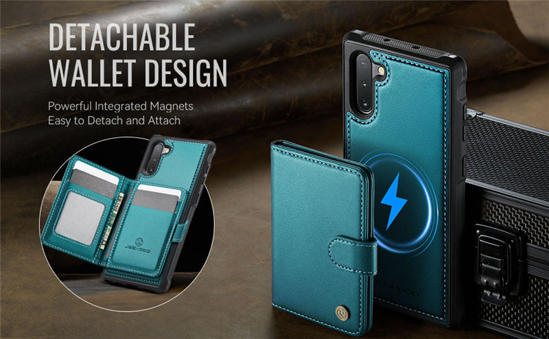 JEEHOOD Samsung Galaxy Note 10 2-in-1 Magnetic Wallet Case