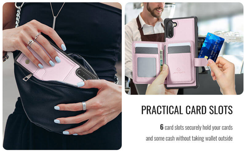 JEEHOOD Samsung Galaxy Note 10 2-in-1 Magnetic Wallet Case