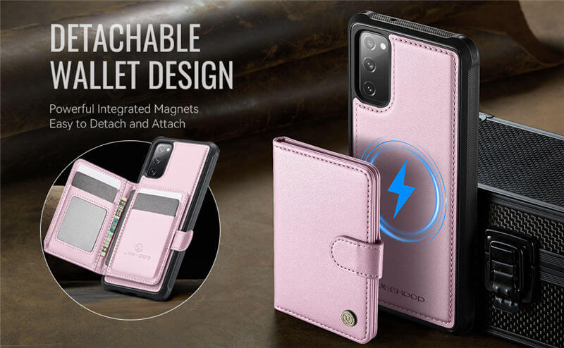 JEEHOOD Samsung Galaxy S20 FE 2-in-1 Magnetic Wallet Case