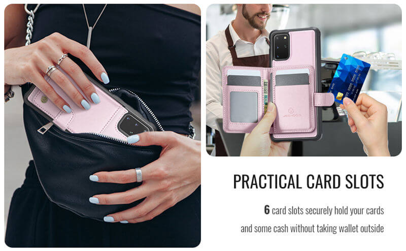 JEEHOOD Samsung Galaxy S20 Plus 2-in-1 Magnetic Wallet Case