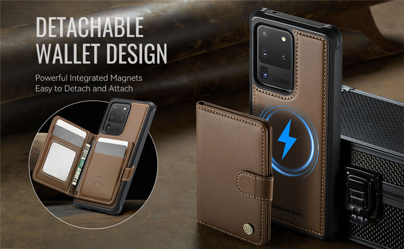 JEEHOOD Samsung Galaxy S20 Ultra 2-in-1 Magnetic Wallet Case