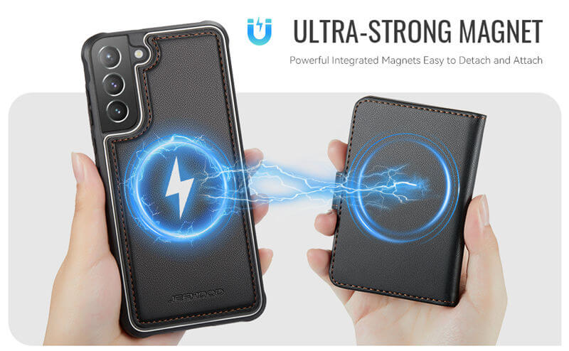 JEEHOOD Samsung Galaxy S21 2-in-1 Magnetic Wallet Case