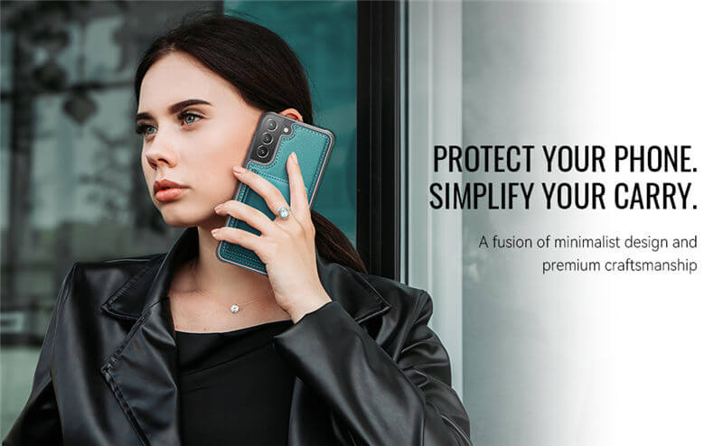 JEEHOOD Samsung Galaxy S21 FE 2-in-1 Magnetic Wallet Case