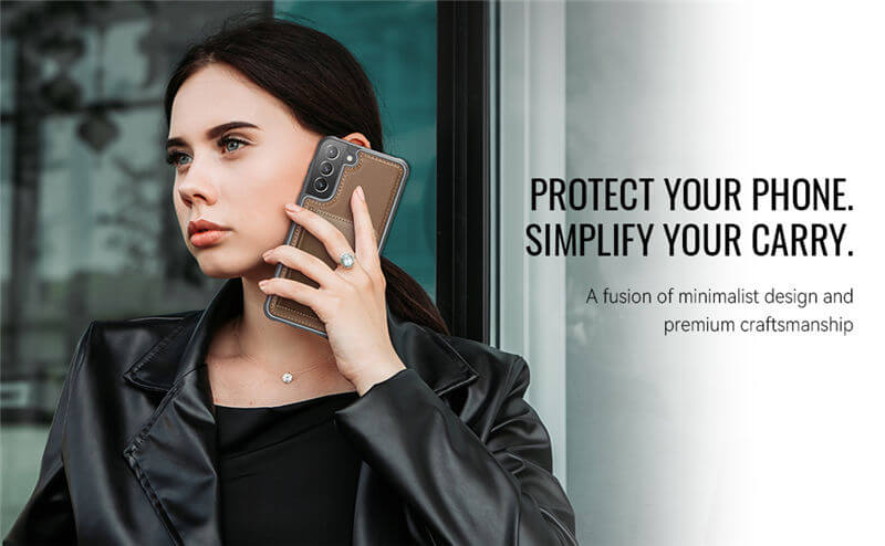 JEEHOOD Samsung Galaxy S21 2-in-1 Magnetic Wallet Case