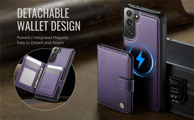 JEEHOOD Samsung Galaxy S21 Plus 2-in-1 Magnetic Wallet Case