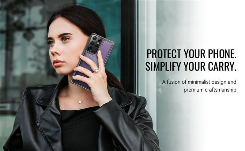 JEEHOOD Samsung Galaxy S21 Ultra 2-in-1 Magnetic Wallet Case