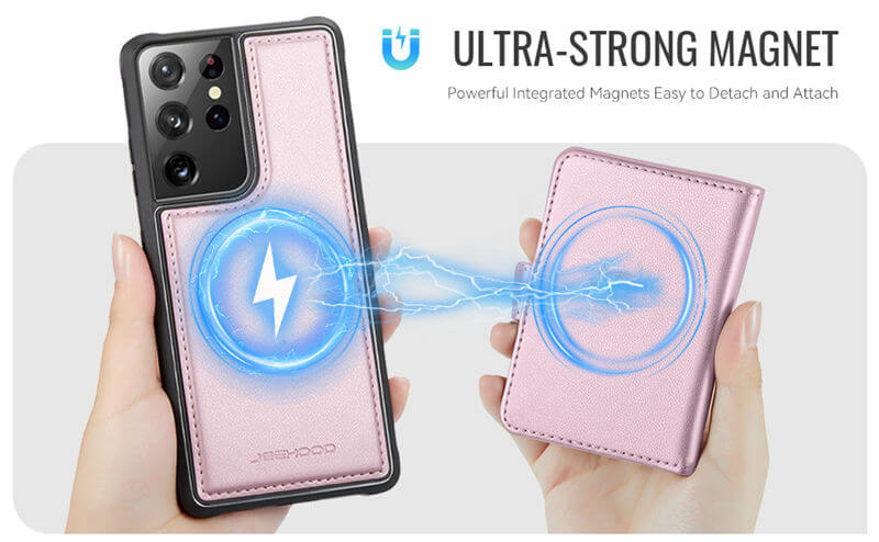 JEEHOOD Samsung Galaxy S21 Ultra 2-in-1 Magnetic Wallet Case