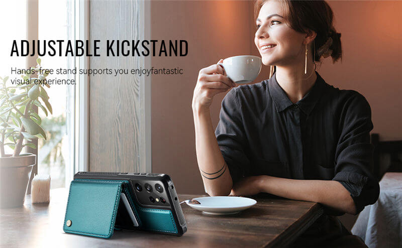 JEEHOOD Samsung Galaxy S21 Ultra 2-in-1 Magnetic Wallet Case