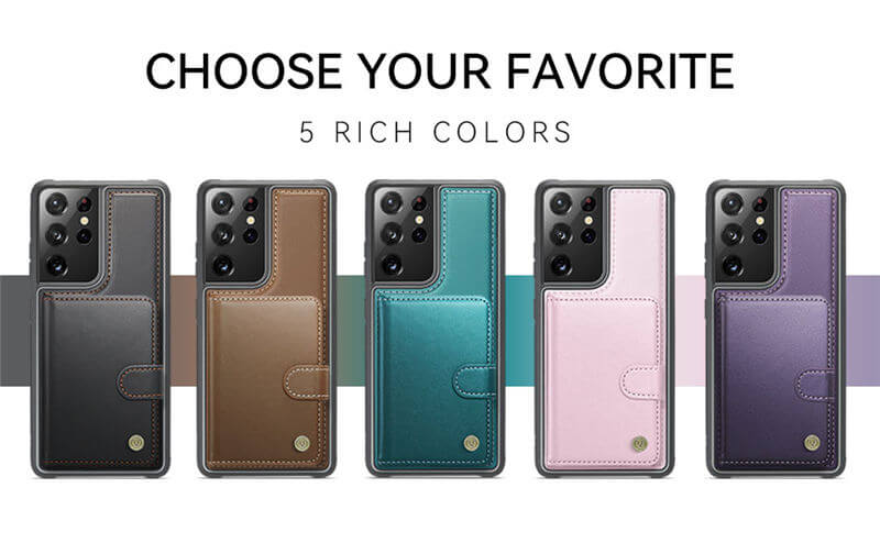 JEEHOOD Samsung Galaxy S21 Ultra 2-in-1 Magnetic Wallet Case