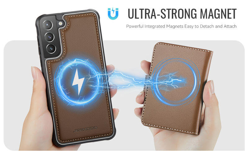 JEEHOOD Samsung Galaxy S22 2-in-1 Magnetic Wallet Case
