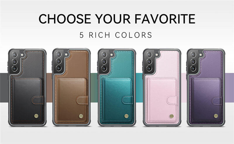 JEEHOOD Samsung Galaxy S22 2-in-1 Magnetic Wallet Case